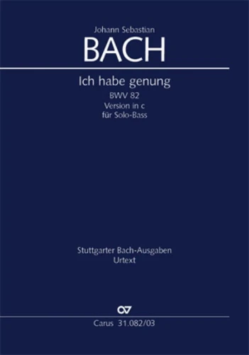 Jan Sebastian Bach: Ich habe genug BWV 82 fur Bass und Klavier c-moll - kantata - nuty na głos bas z fortepianem
