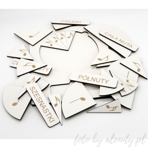 Koło rytmiczne - układanka nauka podziału wartości rytmicznych nut