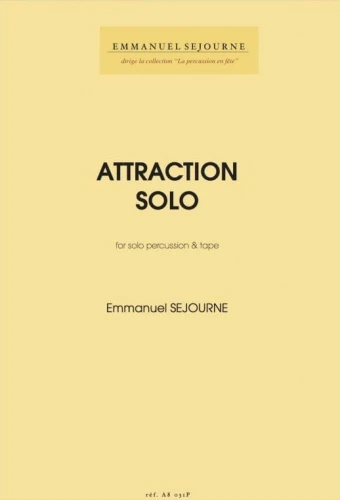 Emmanuel Sejourne: Attraction Solo for solo percussion and tape ( + płyta CD) - nuty na instrumenty perkusyjne