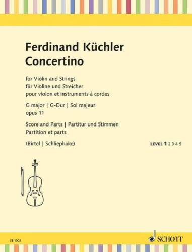 Ferdinand Kuchler: Concertino G-dur op. 11 for Violin and Strings - nuty na na skrzypce i orkiestrę smyczkową
