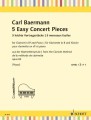 Carl Baermann: 5 Easy Concert Pieces op. 63 - pięć łatwych utworów koncertowych - nuty na klarnet i fortepian