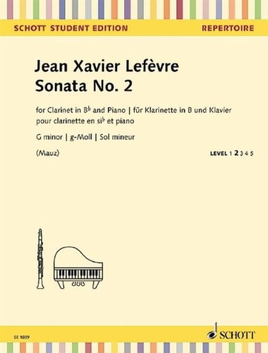 Jean Xavier Lefevre: Sonata g-moll nr 2 - nuty na klarnet i fortepian