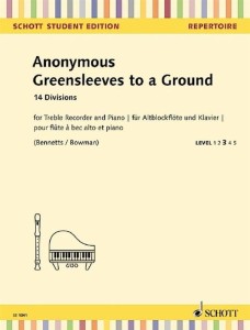 Greensleeves to a Ground - 14 Divisions for Treble Recorder - nuty na flet prosty altowy z fortepianem