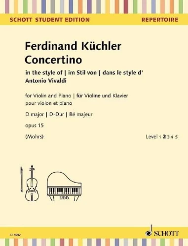 Ferdinand Kuchler: Concertino D-dur op. 15 w stylu Antonio Vivaldiego - nuty na skrzypce i fortepian