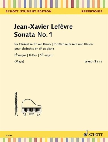 Jean Xavier Lefevre: Sonata B-dur nr 1 - nuty na klarnet i fortepian