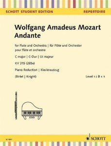 Wolfgang Amadeus Mozart: Andante C-dur KV 315 (285e) for Flute and Orchestra - nuty na flet poprzeczny i fortepian