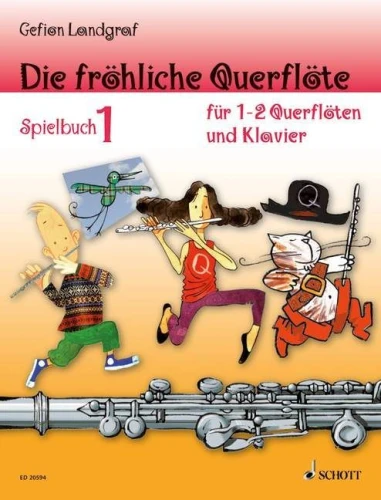 Die Frohliche Querflote - Spielbuch 1 - Gefion Landgraf - dodatek nutowy do podręcznika - nuty na 1-2 flety poprzeczne z fortepianem