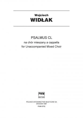 Wojciech Widłak: Psalmus CL na chór mieszany a cappella (partytura chóralna)