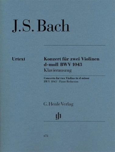 Johann Sebastian Bach: Concerto for 2 Violins in d minor BWV 1043 - Koncert na dwoje skrzypiec d-moll - nuty na duet skrzypcowy i fortepian