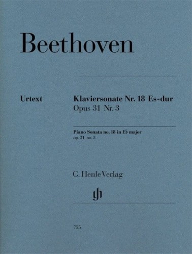 Ludwig van Beethoven: Piano Sonata no. 18 in E flat major op. 31 nr 3 - Sonata fortepianowa nr 18 Es-dur - nuty na fortepian