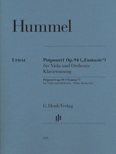 Johann Nepomuk Hummel: Potpourri (Fantasy) op. 94 for Viola and Orchestra - Potpourri Fantazja - nuty na altówkę i fortepian
