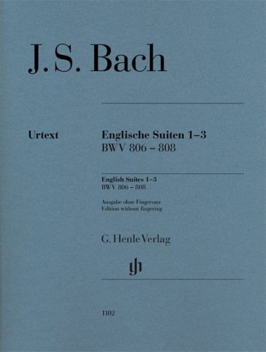 Johann Sebastian Bach: English Suites 1-3 BWV 806-808 - Suity angielskie - nuty na fortepian bez palcowania