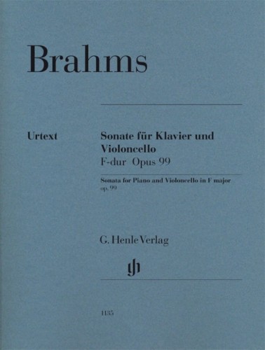 Johannes Brahms: Sonata for Piano and Violoncello in F major op. 99 - sonata wiolonczelowa F-Dur - nuty na wiolonczelę i fortepian