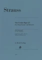 Richard Strauss: Four Songs op. 27 for Voice and Piano - cztery pieśni - nuty na głos średni i fortepian