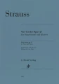 Richard Strauss: Four Songs op. 27 for Voice and Piano - cztery pieśni - nuty na głos niski i fortepian