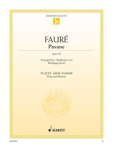 Gabriel Faure: Pavane op. 50 - Pavana - Pawana - nuty na flet poprzeczny i fortepian