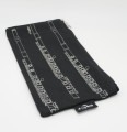 Piórnik materiałowy prostokątny czarny srebrny flet poprzeczny 24x12.5cm zapinany na zamek