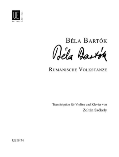 Bela Bartok: Rumanische Volkstanze fur Violine und Klavier - Romanian Folk Dances - Rumuńskie tańce ludowe - nuty na skrzypce z fortepianem