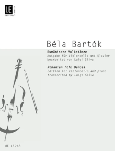 Bela Bartok: Rumanische Volkstanze fur Violoncello und Klavier - Romanian Folk Dances - Rumuńskie tańce ludowe - nuty na wiolonczelę z fortepianem