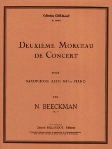 Nazaire Beeckman: Deuxieme Morceau De Concert op. 17 pour saxophone alto et piano - nuty na saksofon altowy i fortepian