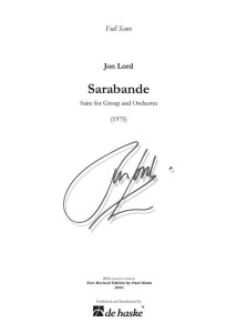 Jon Lord: Sarabande suite for Group and Orchestra 1975 (Full Score) - nuty zespół rockowy i orkiestrę - partytura