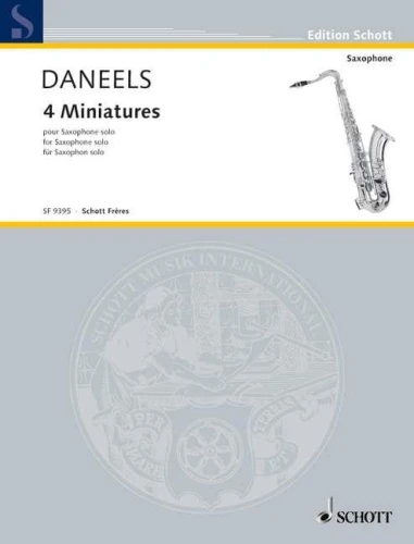 Francois Daneels: 4 Miniatures pour saxophone solo - 4 miniatury - nuty na saksofon