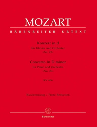 Wolfgang Amadeusz Mozart: Concerto in D minor for Piano and Orchestra No. 20 (KV 466) - XX Koncert fortepianowy d-moll Mozarta - wyciąg fortepianowy - nuty na dwa fortepiany