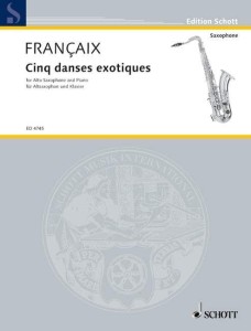 Jean Francaix: Cinq Danses Exotiques - 5 tańców egzotycznych - nuty na saksofon altowy i fortepian