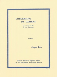 Jacques Ibert: Concertino da camera pour saxophone alto et onze instruments - nuty na saksofon altowy i fortepian
