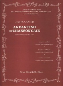 Jean Rucquois: Andantino et Chanson Gaie - nuty na saksofon altowy i fortepian