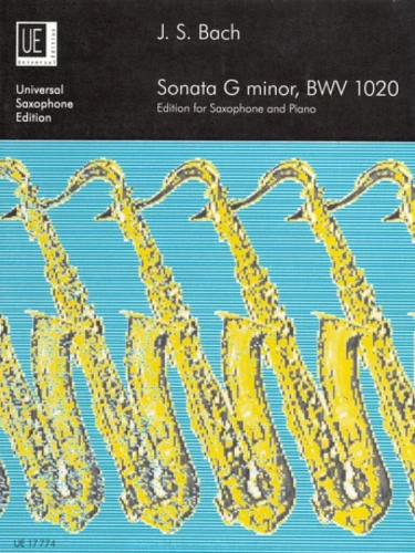Jan Sebastian Bach: Sonata g-moll BWV 1020 - nuty na saksofon altowy i fortepian