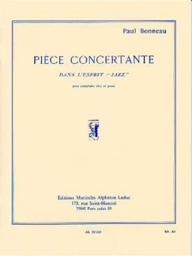 Paul Bonneau: Piece Concertante dans l'esprit Jazz - nuty na saksofon altowy i fortepian