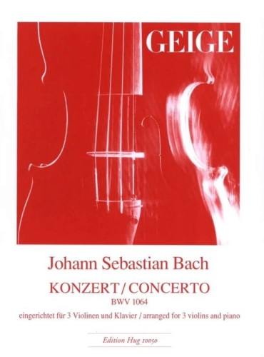 Johann Sebastian Bach: Koncert C-dur BWV 1064 - nuty na troje skrzypiec z fortepianem