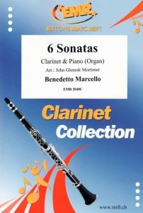 Benedetto Marcello: 6 Sonatas for Clarinet and Piano - sześć sonat - nuty na klarnet i fortepian