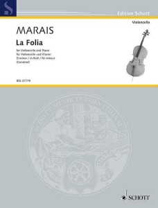 Marin Marais: La Folia d-moll for Violoncello and Piano - Maurice Gendron - temat i wariacje - nuty na wiolonczelę i fortepian