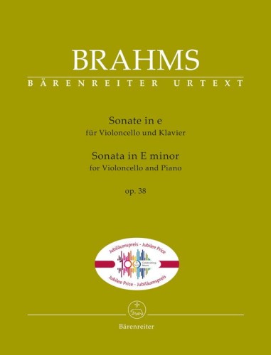 Johannes Brahms: Sonata in E minor op. 38 for Violoncello and Piano - sonata wiolonczelowa e-moll - nuty na wiolonczelę i fortepian
