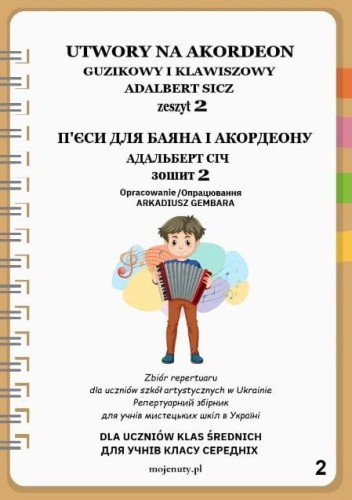 Utwory na akordeon guzikowy i klawiszowy - zeszyt 2 - nuty na akordeon dla początkujących