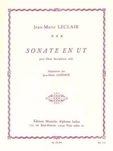 Jean-Marie Leclair: Sonata en Ut pour deux saxophones seuls - Jean-Marie Londeix - Sonata C-dur - nuty na duet saksofonowy