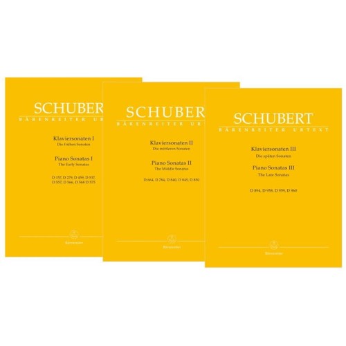 Franz Schubert: Piano Sonatas I-III - sonaty fortepianowe kompletne wydanie - nuty na fortepian