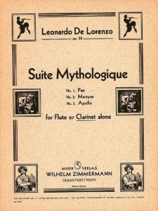 Leonardo de Lorenzo: Suite Mythologique op. 38 for Clarinet Alone - nuty na klarnet solo