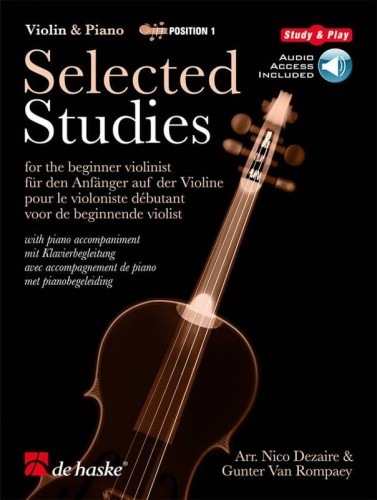 Selected Studies 1 for Violin - Nico Dezaire (+ audio online) - wybrane etiudy w 1 pozycji dla początkujących - nuty na skrzypce i fortepian