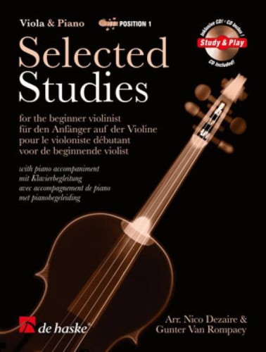 Selected Studies 1 for Viola - Nico Dezaire (+ płyta CD) - wybrane etiudy w 1 pozycji dla początkujących - nuty na altówkę i fortepian