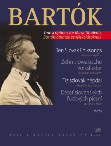For Children: Ten Slovak Folksongs for violin and piano - Bela Bartok - transkrypcje dla uczniów muzyki - nuty na skrzypce i fortepian