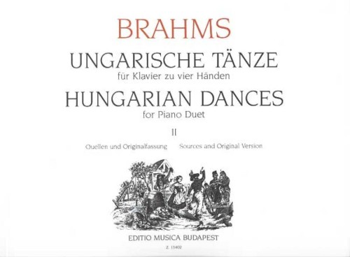 Ungarische Tanze II fur Klavier zu vier Handen - Johannes Brahms - tańce węgierskie - nuty na fortepian na cztery ręce