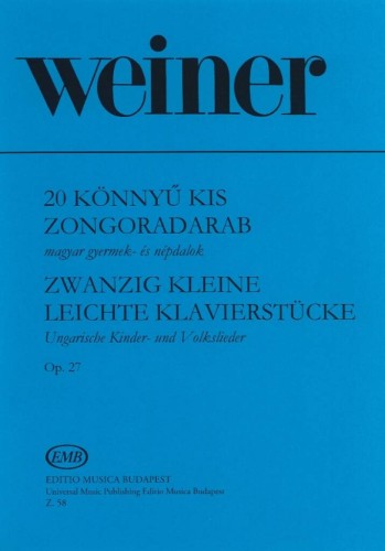 Zwanzig kleine leichte Klavierstucke op. 27 - Leo Weiner - 20 łatwych węgierskich utworów - nuty na fortepian