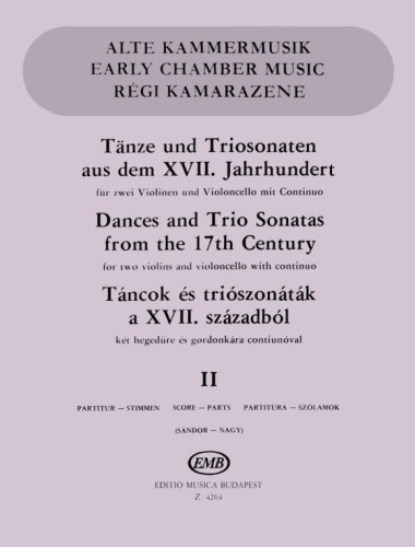 Dances and Trio Sonatas from 17th Century - tańce i sonaty na trio skrzypcowe - nuty na dwoje skrzypiec, wiolonczelę i fortepian