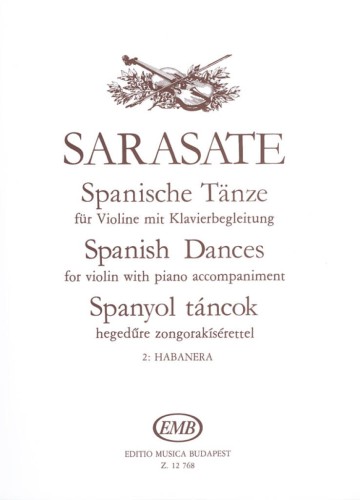 Spanish Dances for violin with piano - Pablo de Sarasate - Habanera op. 21 nr 2 - nuty na skrzypce i fortepian
