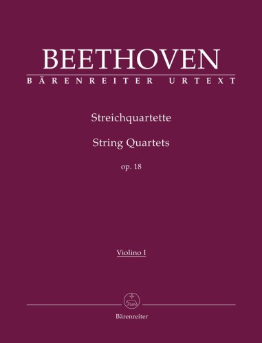 Ludwig van Beethoven: String Quartets op. 18 - sześć kwartetów - nuty na kwartet smyczkowy