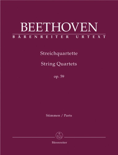 Ludwig van Beethoven: String Quartets op. 59 - trzy kwartety Razumowskiego - nuty na kwartet smyczkowy