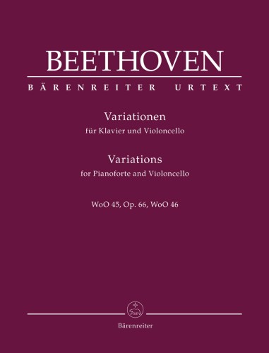 Ludwig van Beethoven: Variations for Pianoforte and Violoncello op. 66, WoO 45, WoO 46 - wariacje wiolonczelowe - nuty na wiolonczelę i fortepian